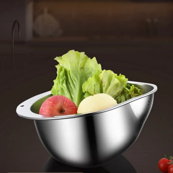 Stainless Steel Rice Washing Bowl – Multi-Purpose Kitchen Colander