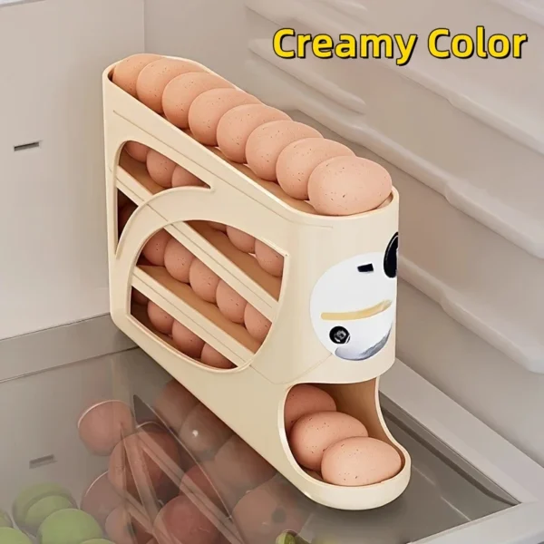 S73f107c63846424dbe6f0c6b44531211E.webp 3-Tier Rolling Egg Holder โ Smart & Space-Saving Egg Storage Rack