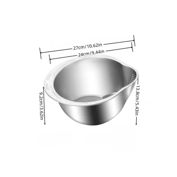 Stainless Steel Rice Washing Bowl – Multi-Purpose Kitchen Colander