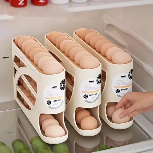 S86e5add49931498b8532433f3441cba2e.webp 3-Tier Rolling Egg Holder โ Smart & Space-Saving Egg Storage Rack