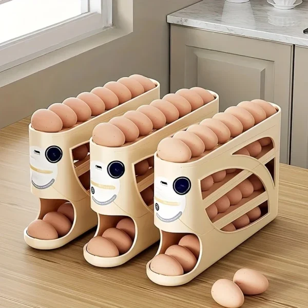S883c3b68d89c4bfa91681192107f5a788.webp 3-Tier Rolling Egg Holder โ Smart & Space-Saving Egg Storage Rack