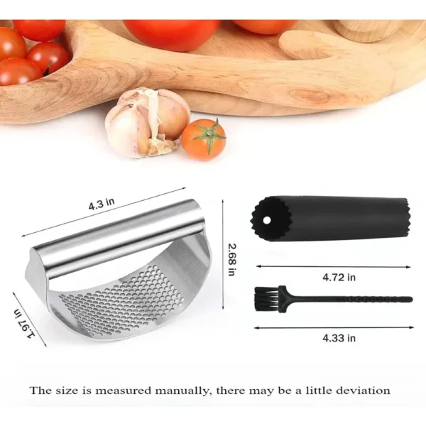 Stainless Steel Garlic Press – Easy Kitchen Crusher