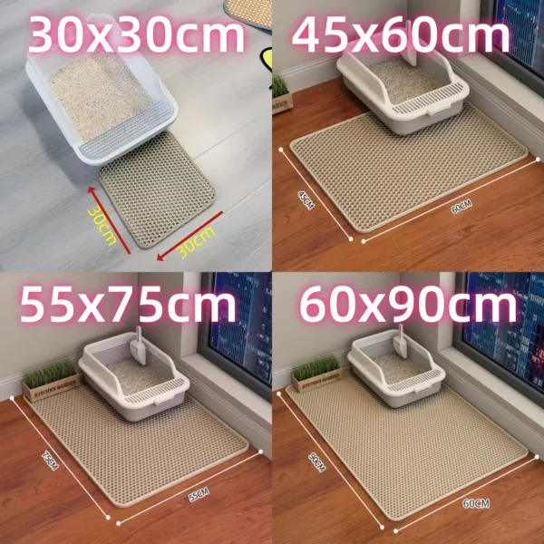 Large Cat Litter Mat – Easy Clean Double-Layer Litter Catcher