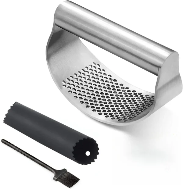 Stainless Steel Garlic Press – Easy Kitchen Crusher