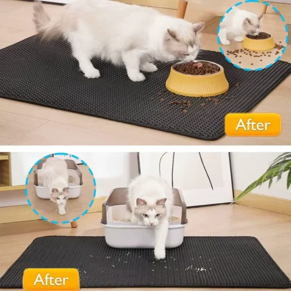 Large Cat Litter Mat – Easy Clean Double-Layer Litter Catcher