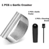 Stainless Steel Garlic Press – Easy Kitchen Crusher