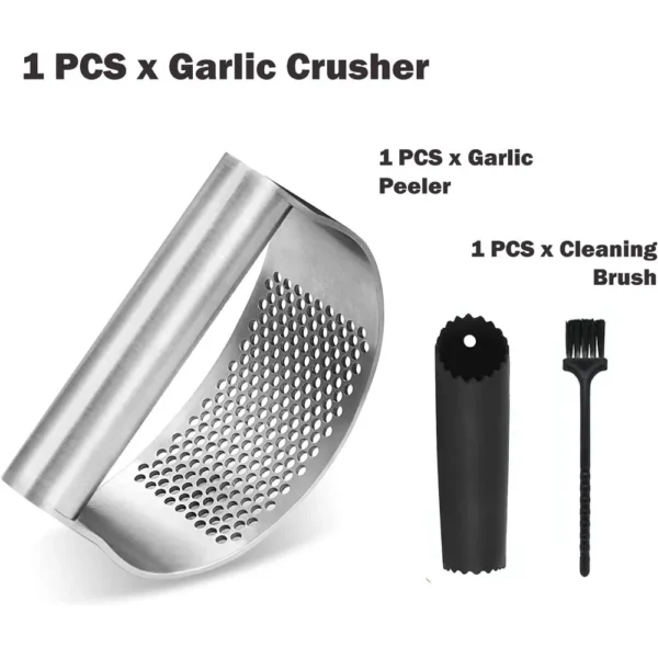 Stainless Steel Garlic Press – Easy Kitchen Crusher