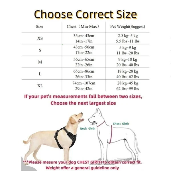 Adjustable Dog Harness – Comfortable Strong Vest for Small to Large Dogs