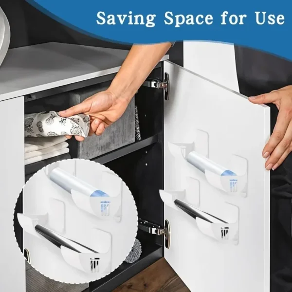 S8742423c69af47c79789e0a6ae4ed738I.webp Wall Mounted Trash Bag Holder & Garbage Bag Dispenser – Space-Saving Kitchen Storage Organizer